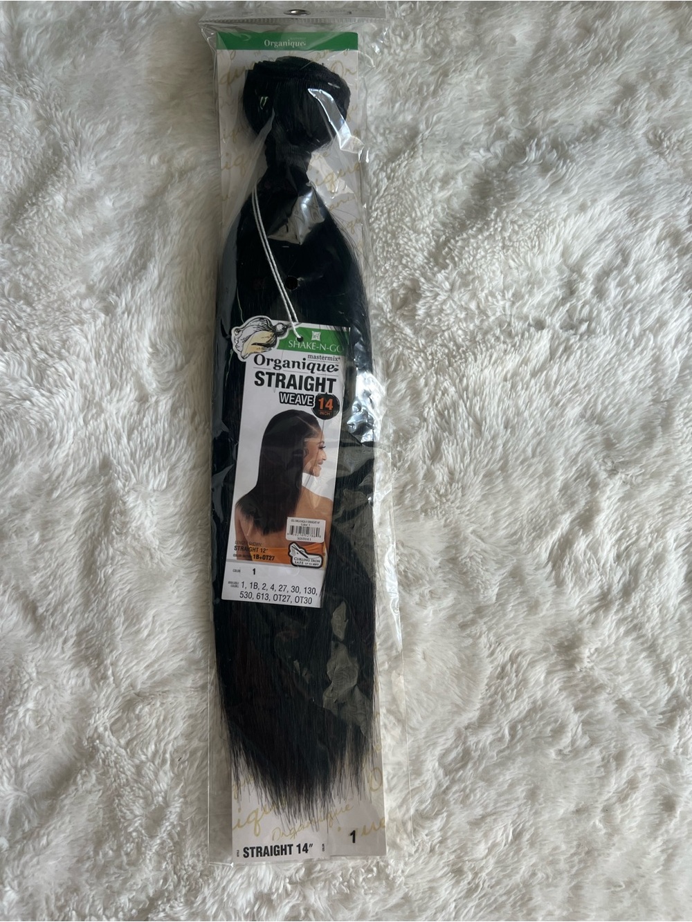 Shake N Go Organique Straight Weave 14 Inch Color 1 New